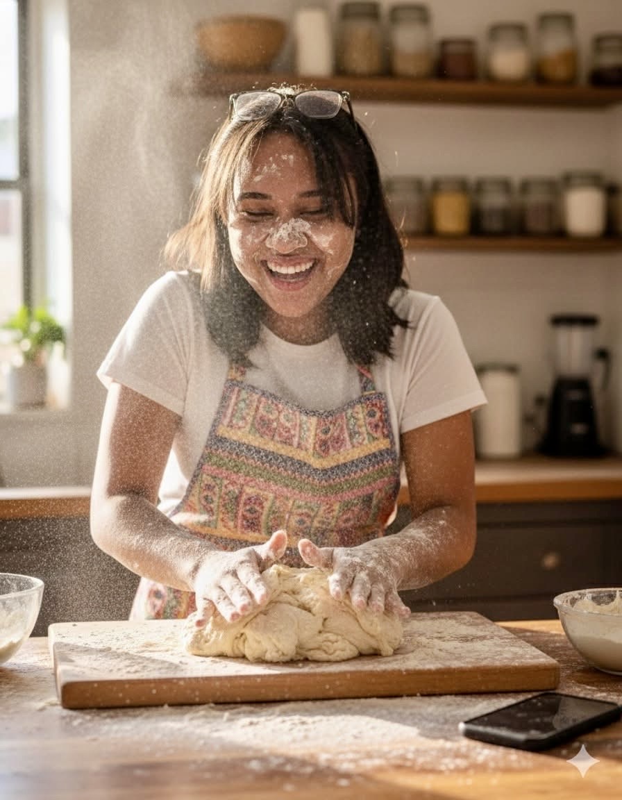 Payton in the early days of the bakery